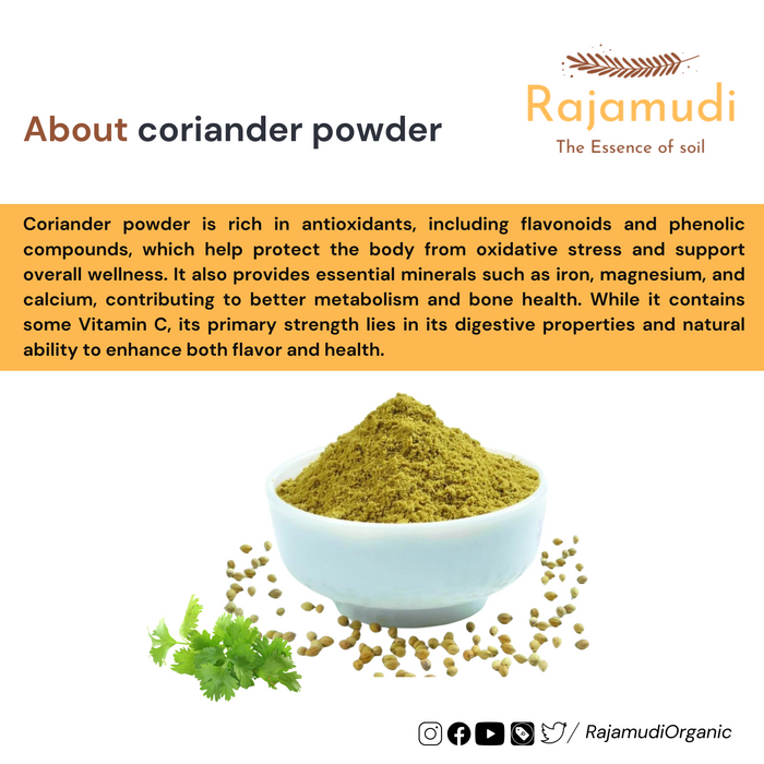 Rajamudi Organic Dhania/Coriander Powder 100 Grams