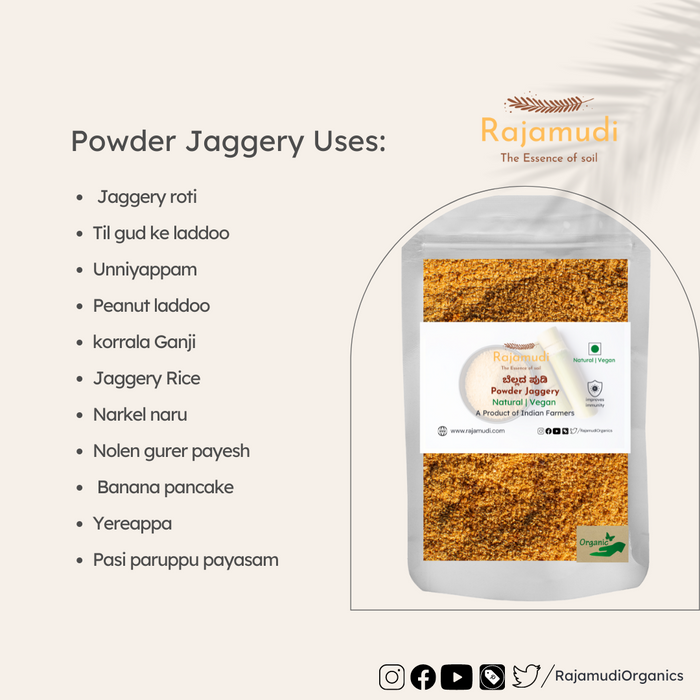 powder jaggery uses