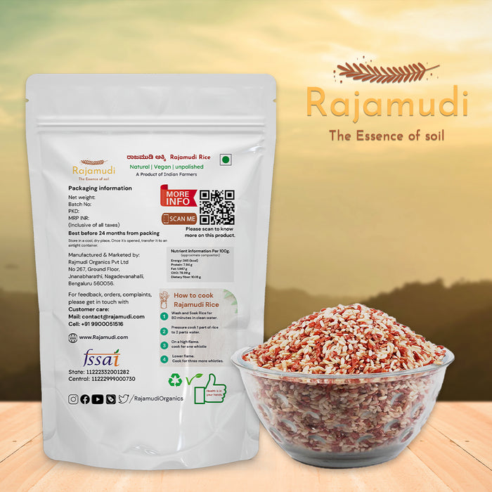 Authentic Rajamudi Rice (UnPolished) - Organic Rajamudi rice | Rajamudi