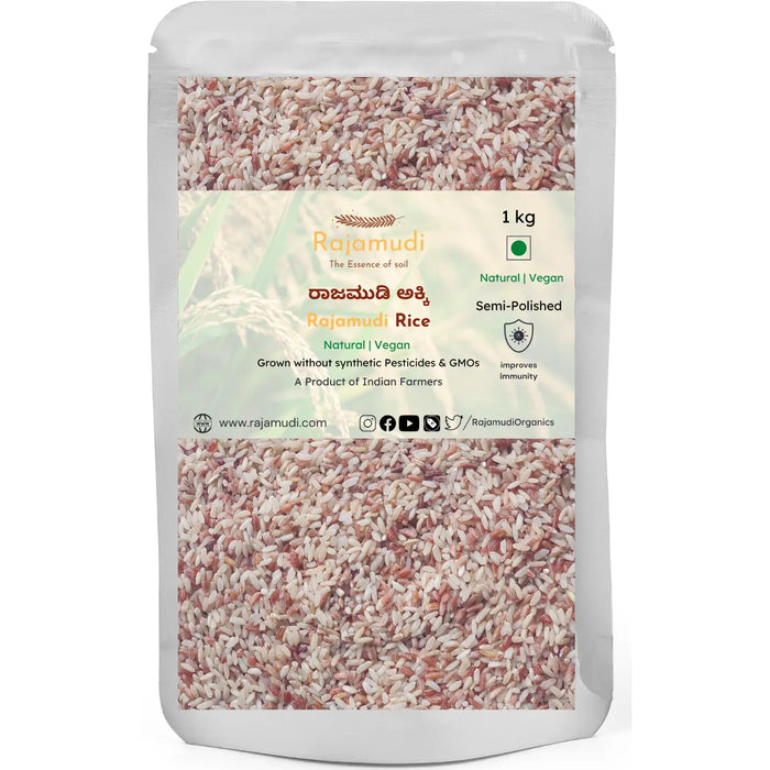 Buy Authentic Rajamudi Rice (Semi-Polished) - Organic Rajamudi rice | Rajamudi