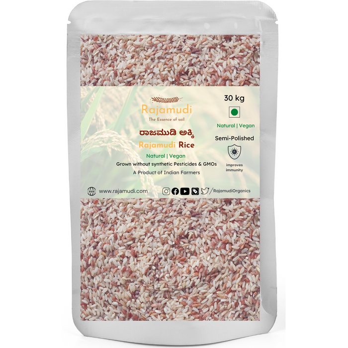 Buy Authentic Rajamudi Rice (Semi-Polished) - Organic Rajamudi rice | Rajamudi