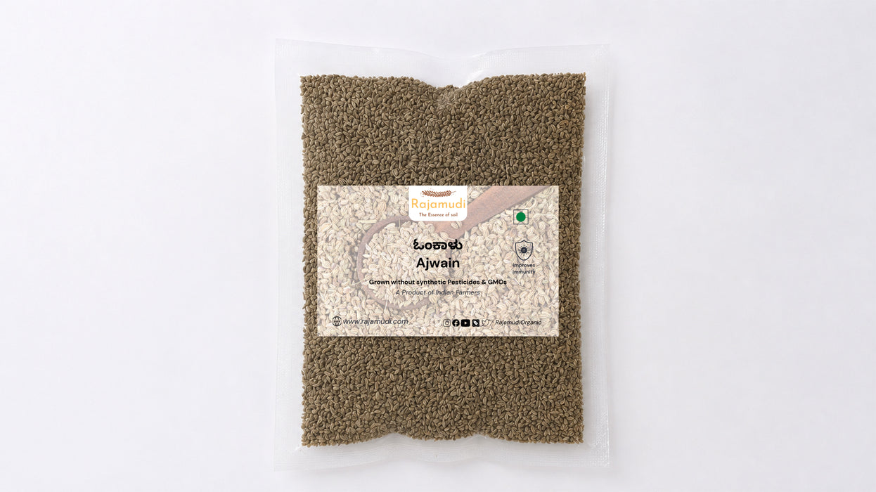 Organic Ajwain Seeds (Carom) | 100g, 250g | Rajamudi