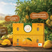 Mango boxes with mangoes on a wooden table