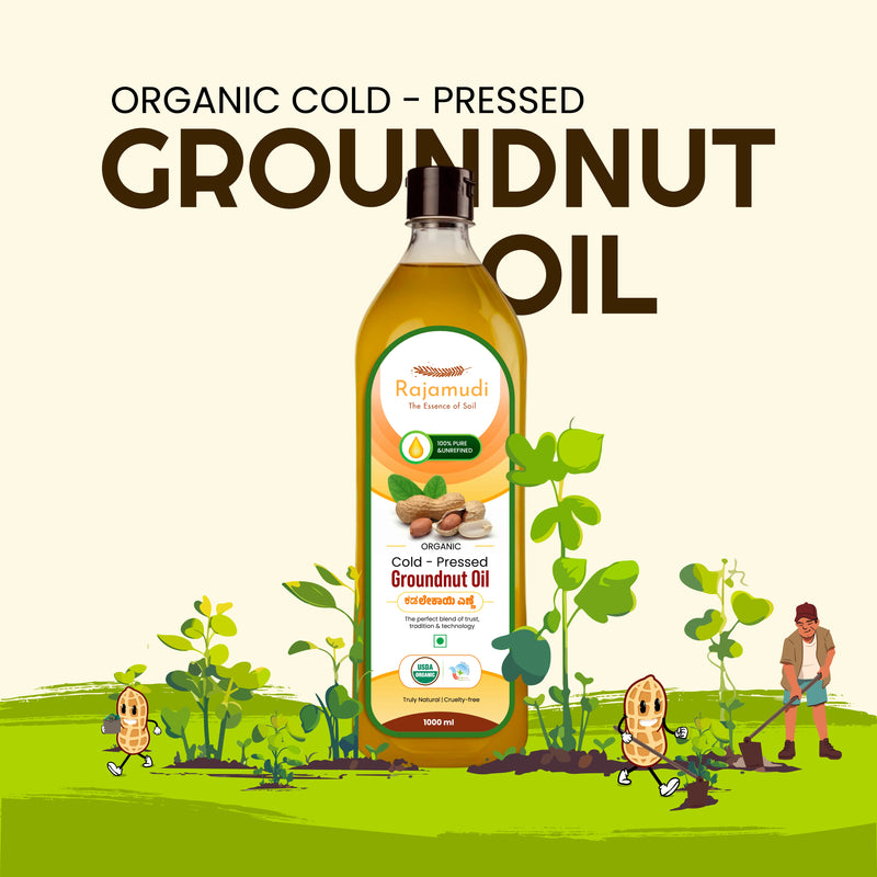 Rajamudi Organic Cold-Pressed Groundnut Oil | Moongfali Oil | Kachi Ghani Process