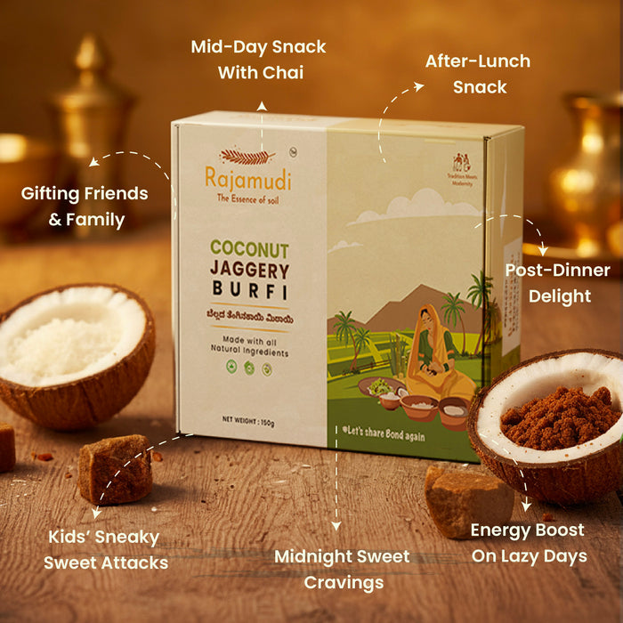 palm jaggery vs coconut jaggery Organic Coconut Jaggery Barfi