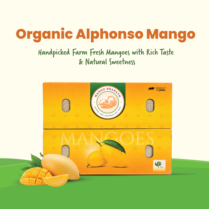 Box of organic Alphonso mangoes of Mango Bharath