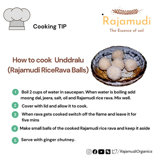 How to cook rajamudi rice rava