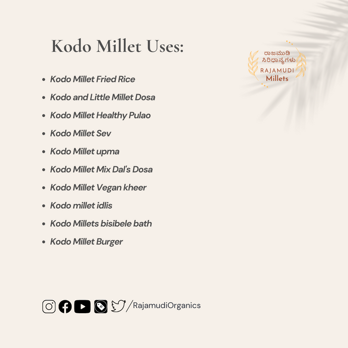 kodo millet uses